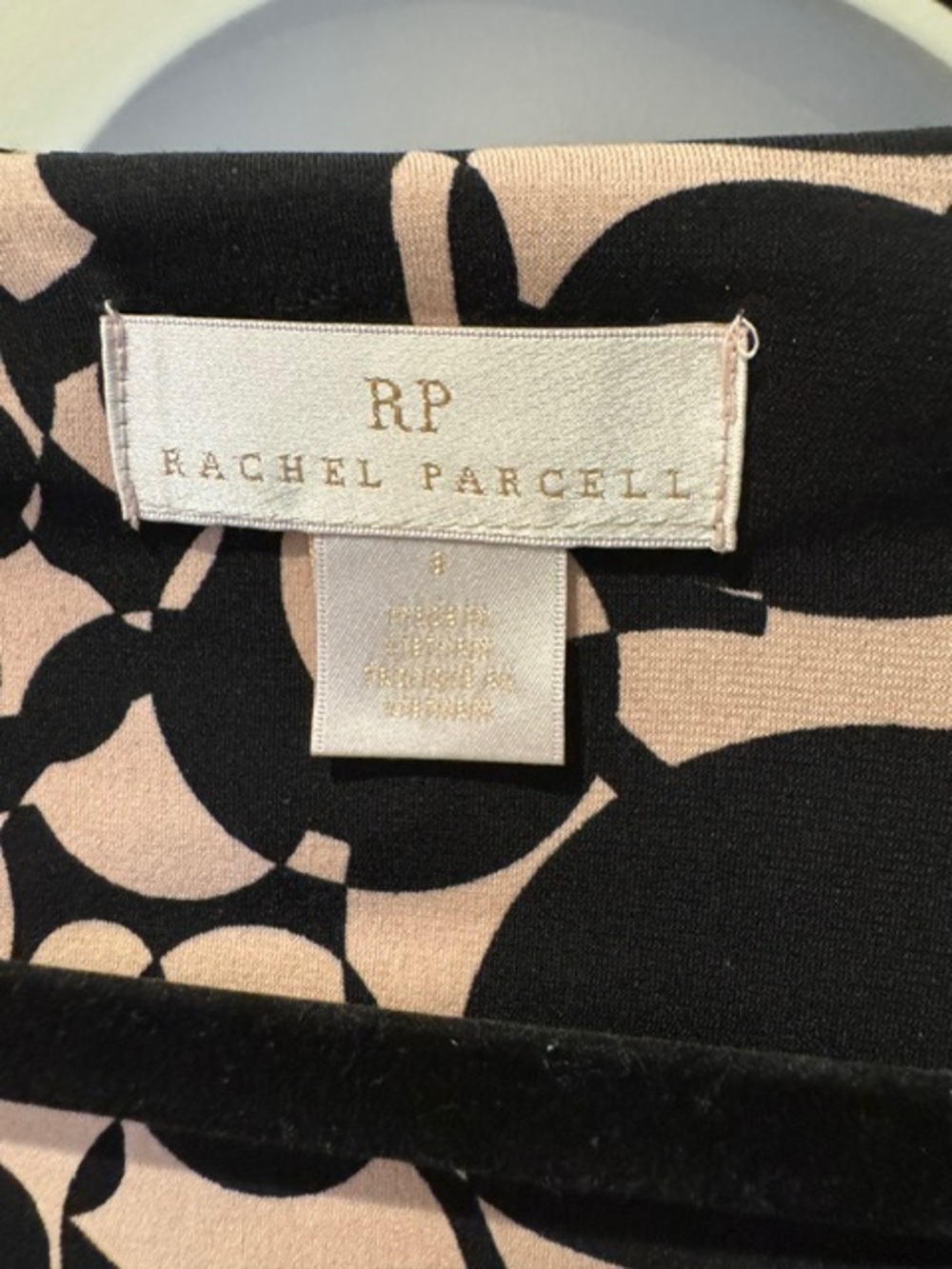 Rachel Parcell Wrap Dress Black and Blush Floral-Pattern Dress